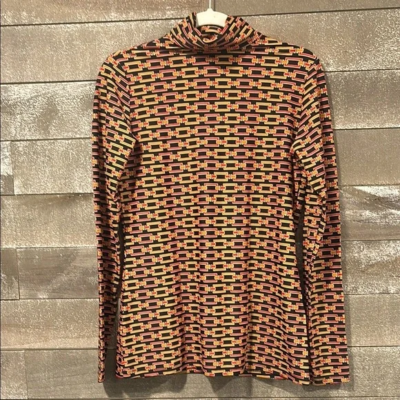 Jude Connally multi chain black and orange turtleneck size medium - Picture 1 of 8